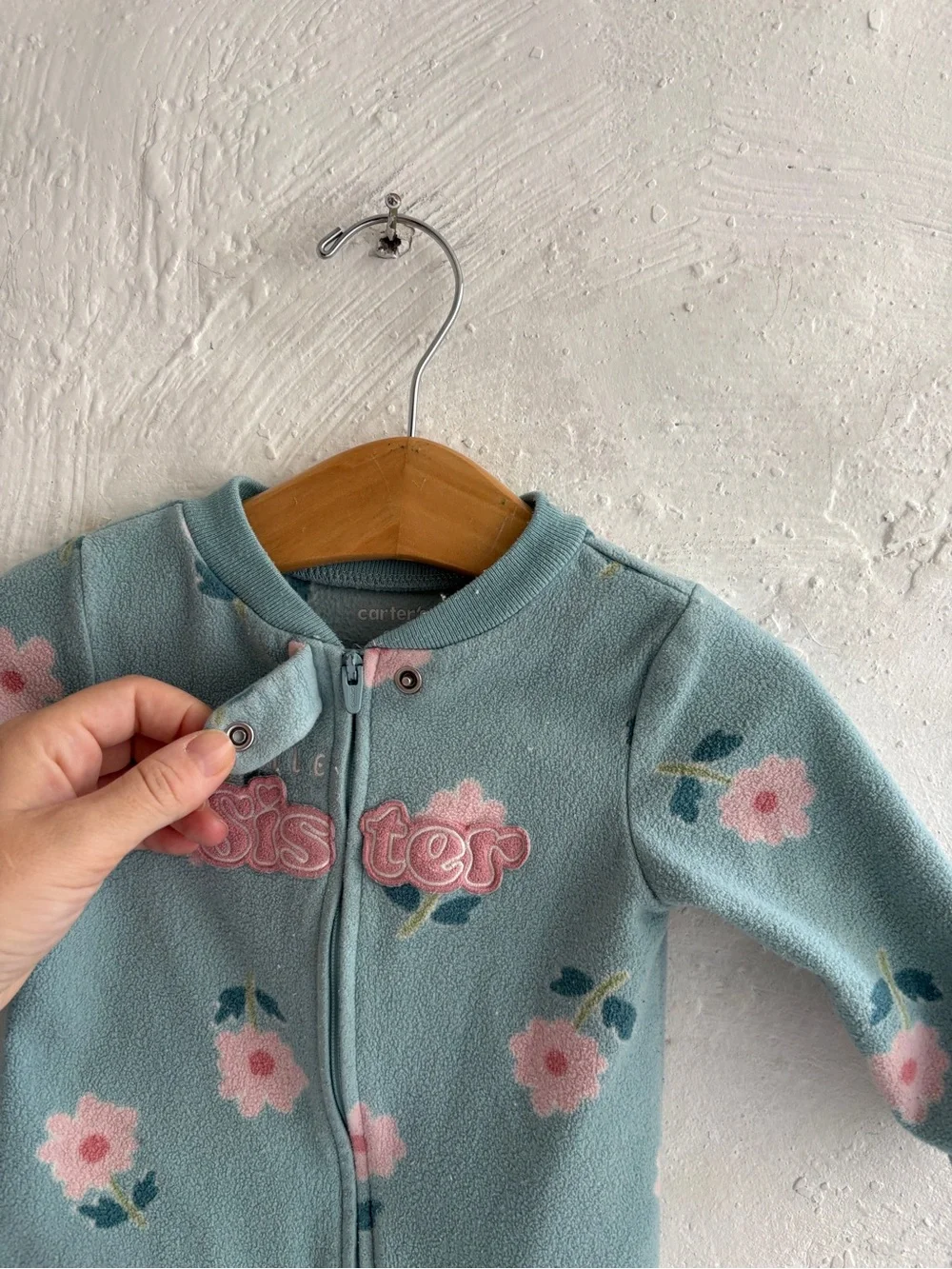 Carters 2 way zipper fleece footy pjs
